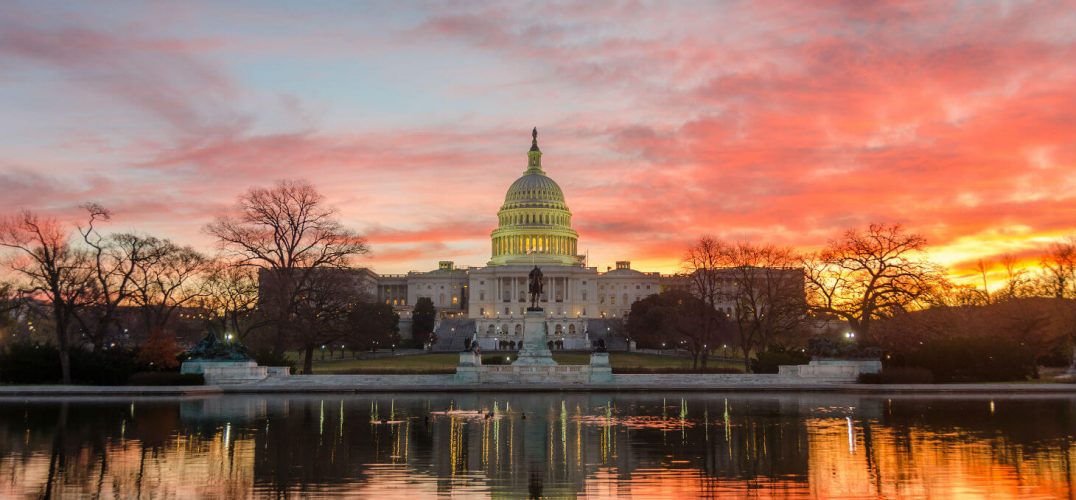Sunrise behind the U.S. Capitol Building