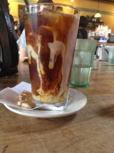 Photo of iced coffee with milk.