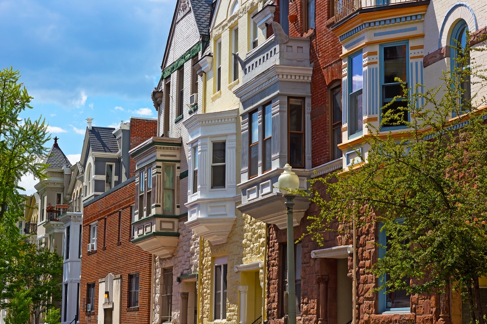 The beautiful row houses of Dupont Circle, one of the best Washington DC neighborhoods