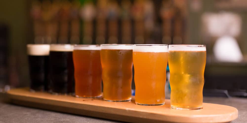 A flight of beer at one of the best Washington DC breweries